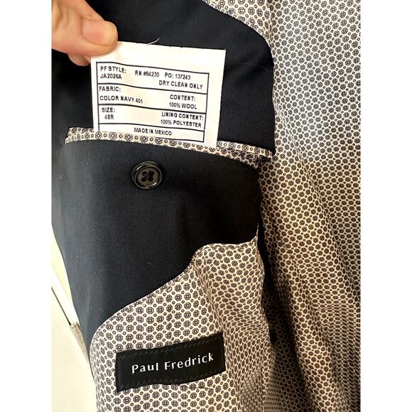 Paul Frederick Wool Travel Blazer  Size 48R - Picture 13 of 16